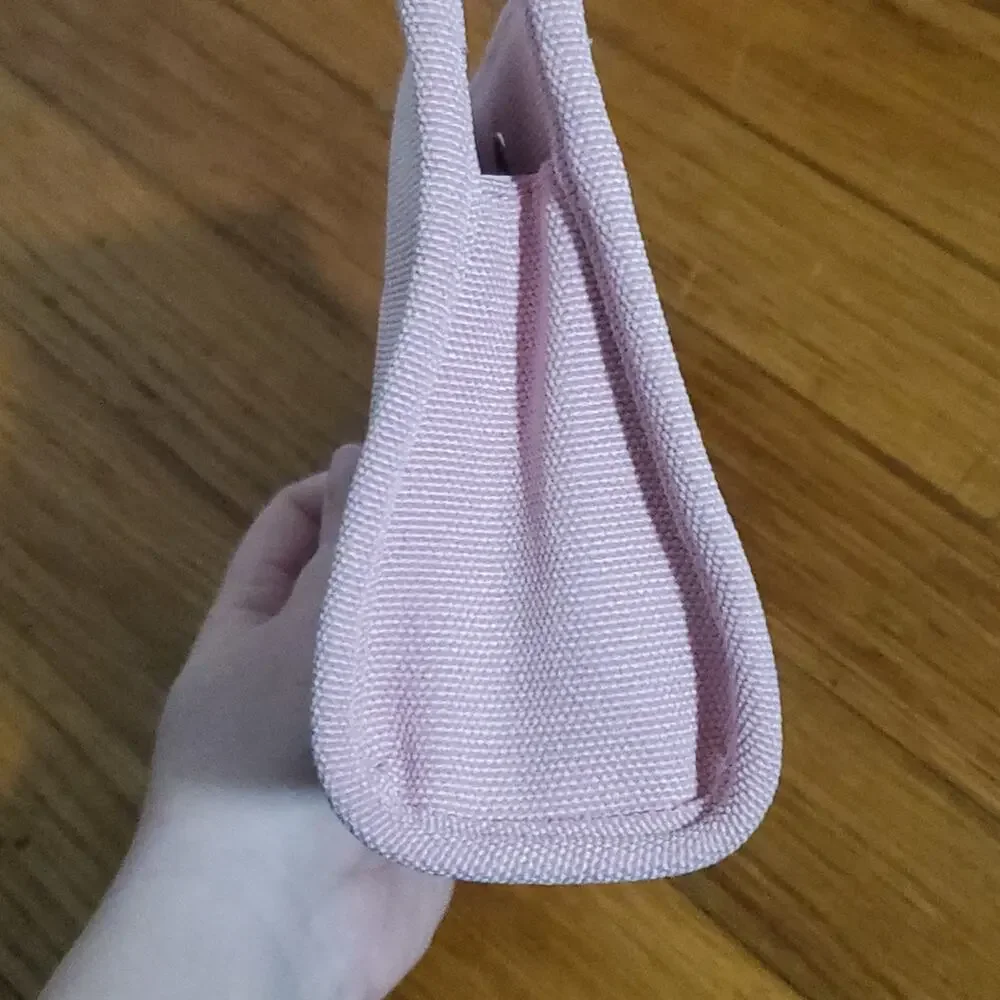 Dior Pink Makeup Cosmetic Bag with Embossed Logo
